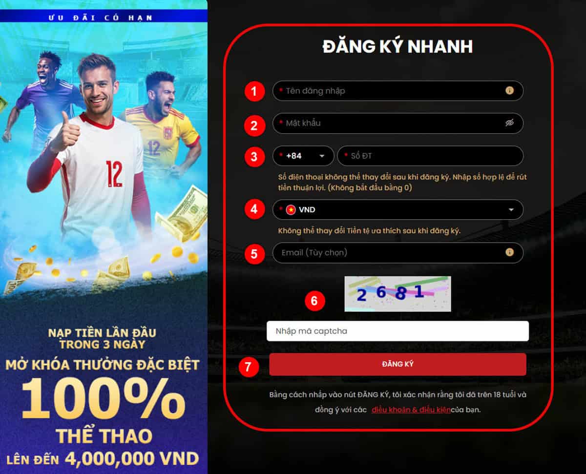 Bước 2: Nhập thông tin theo yêu cầu